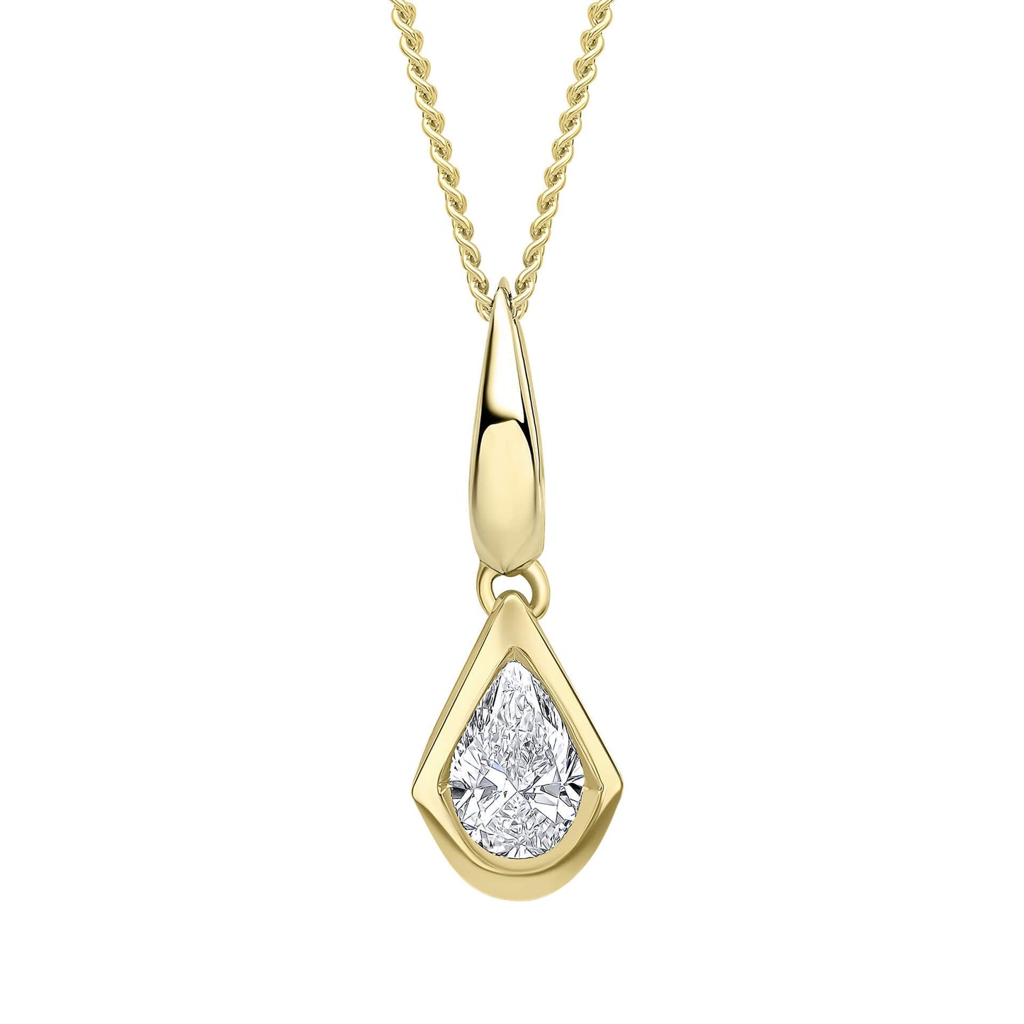 Knife-Edge Bale Pendant in Recycled 9ct Yellow Gold with Lab-Grown Diamond