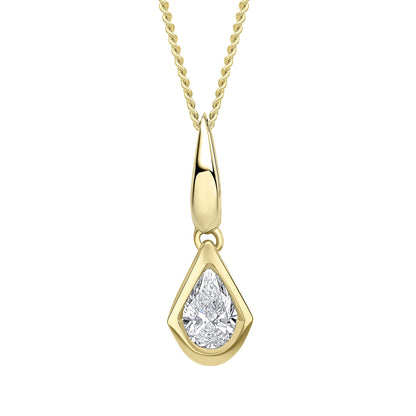 Knife-Edge Bale Pendant in Recycled 9ct Yellow Gold with Lab-Grown Diamond