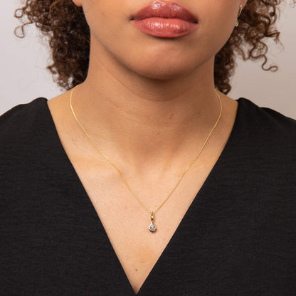 Knife-Edge Bale Pendant in Recycled 9ct Yellow Gold with Lab-Grown Diamond