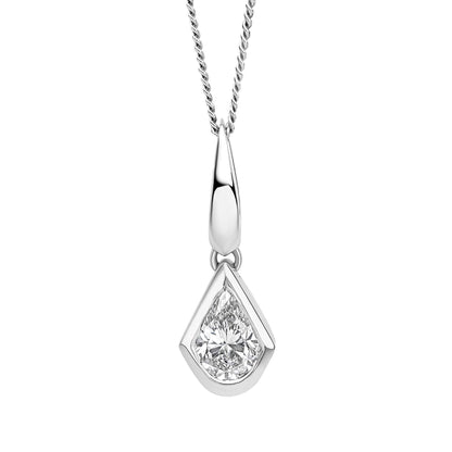 Knife-Edge Bale Pendant in Recycled 9ct White Gold with Lab-Grown Diamond