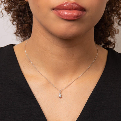 Pear-Cut Lab-Grown Diamond Solitaire Pendant in Recycled 9ct White Gold