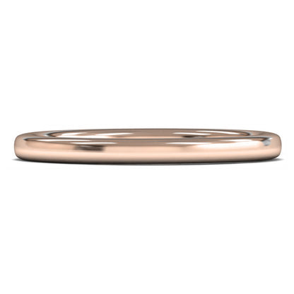 14ct Rose Gold 2mm Heavy Weight Slight Court Wedding Ring