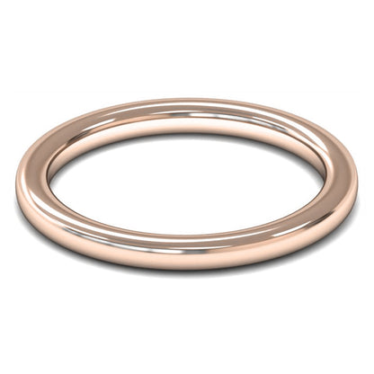 18ct Rose Gold 2mm Heavy Weight Slight Court Wedding Ring