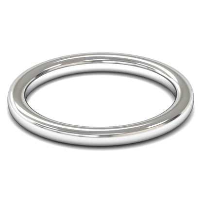 18ct White Gold 2mm Heavy Weight Slight Court Wedding Ring