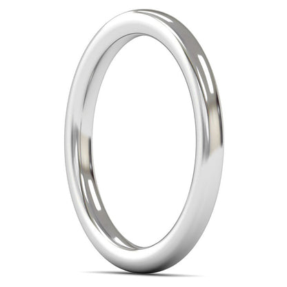 18ct White Gold 2mm Heavy Weight Slight Court Wedding Ring