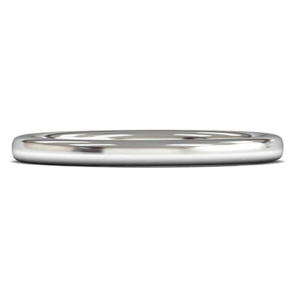 18ct White Gold 2mm Heavy Weight Slight Court Wedding Ring