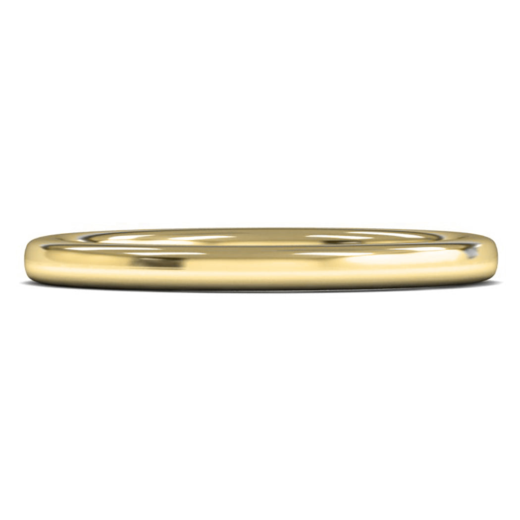 18ct Yellow Gold 2mm Heavy Weight Slight Court Wedding Ring