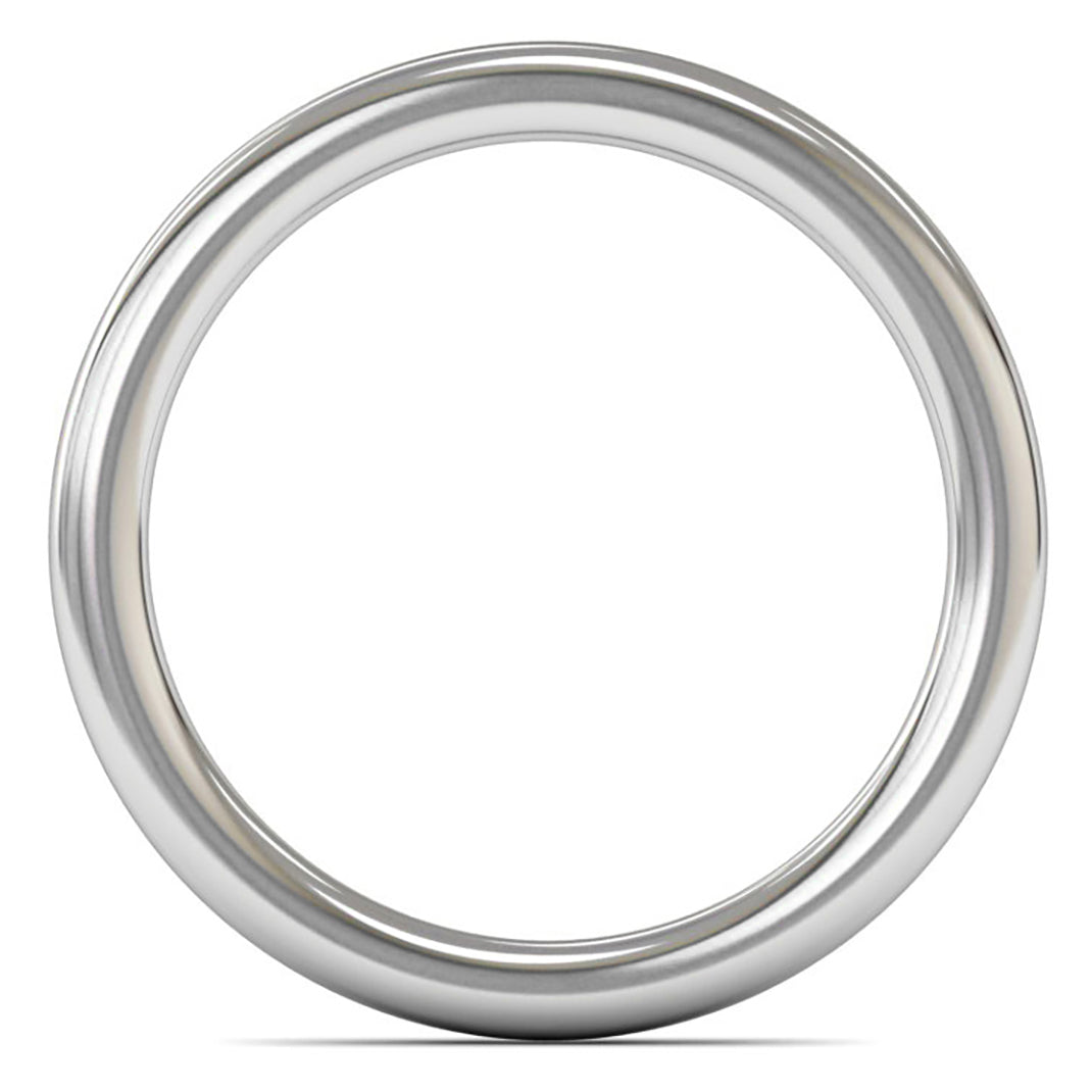 9ct White Gold 2mm Heavy Weight Slight Court Wedding Ring