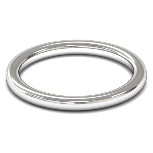 Platinum 950 2mm Heavy Weight Slight Court Wedding Ring