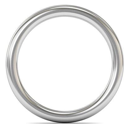 14ct White Fairtrade Gold 2.5mm Heavy Weight Slight Court Wedding Ring