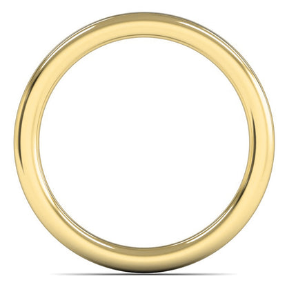 14ct Yellow Fairtrade Gold 2.5mm Heavy Weight Slight Court Wedding Ring