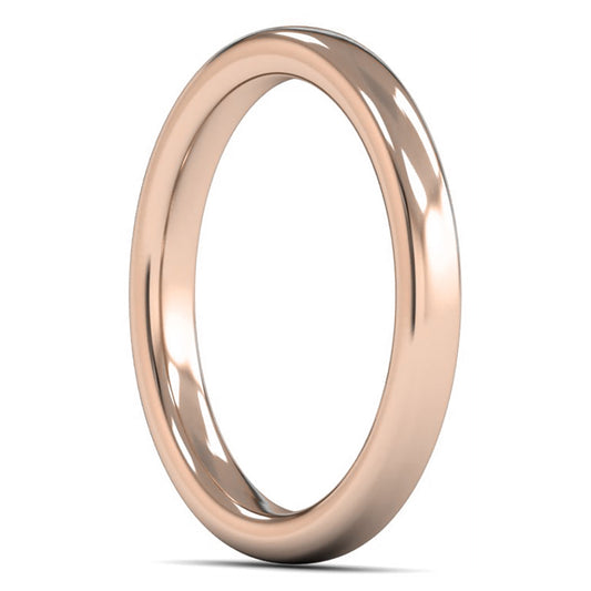 18ct Rose Gold 2.5mm Heavy Weight Slight Court Wedding Ring