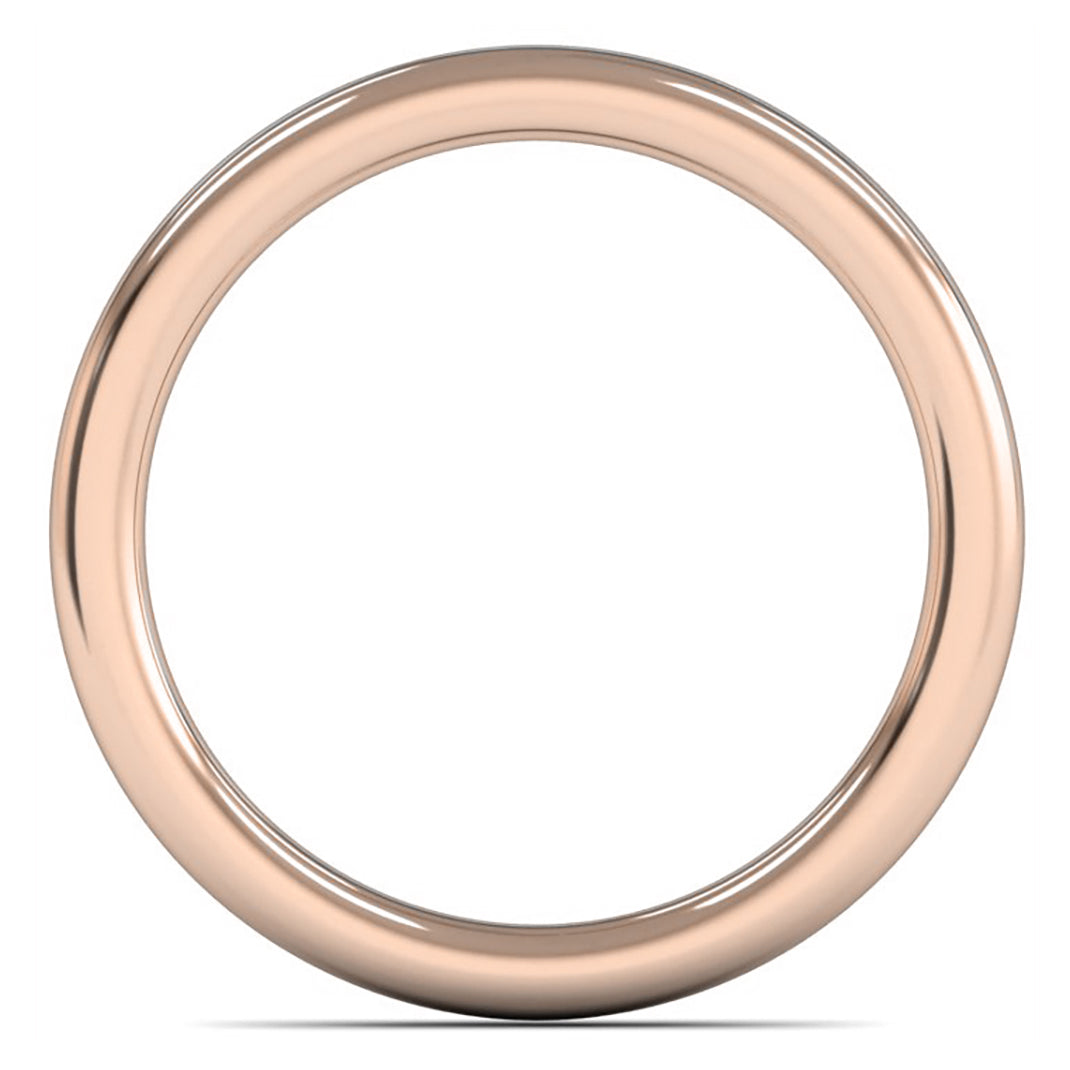 18ct Rose Gold 2.5mm Heavy Weight Slight Court Wedding Ring
