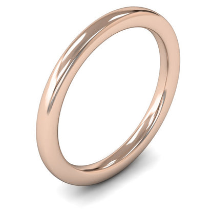 18ct Rose Fairtrade Gold 2.5mm Heavy Weight Slight Court Wedding Ring