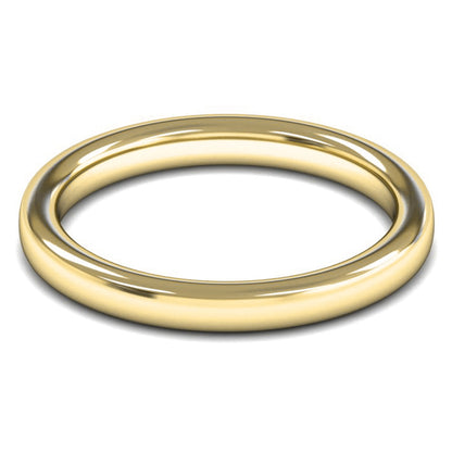 18ct Yellow Gold 2.5mm Heavy Weight Slight Court Wedding Ring