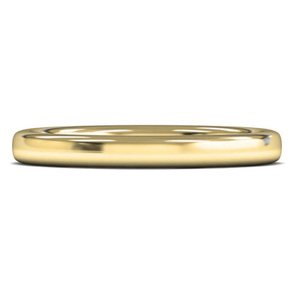 18ct Yellow Fairtrade Gold 2.5mm Heavy Weight Slight Court Wedding Ring