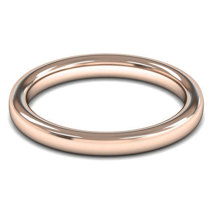 9ct Rose Fairtrade Gold 2.5mm Heavy Weight Slight Court Wedding Ring