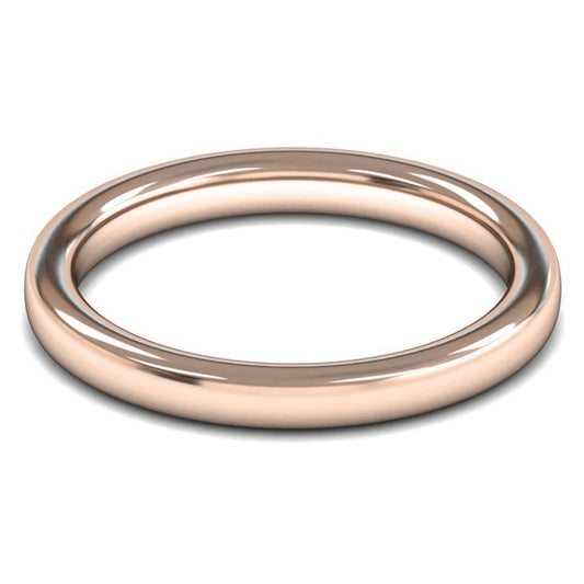 9ct Rose Gold 2.5mm Heavy Weight Slight Court Wedding Ring