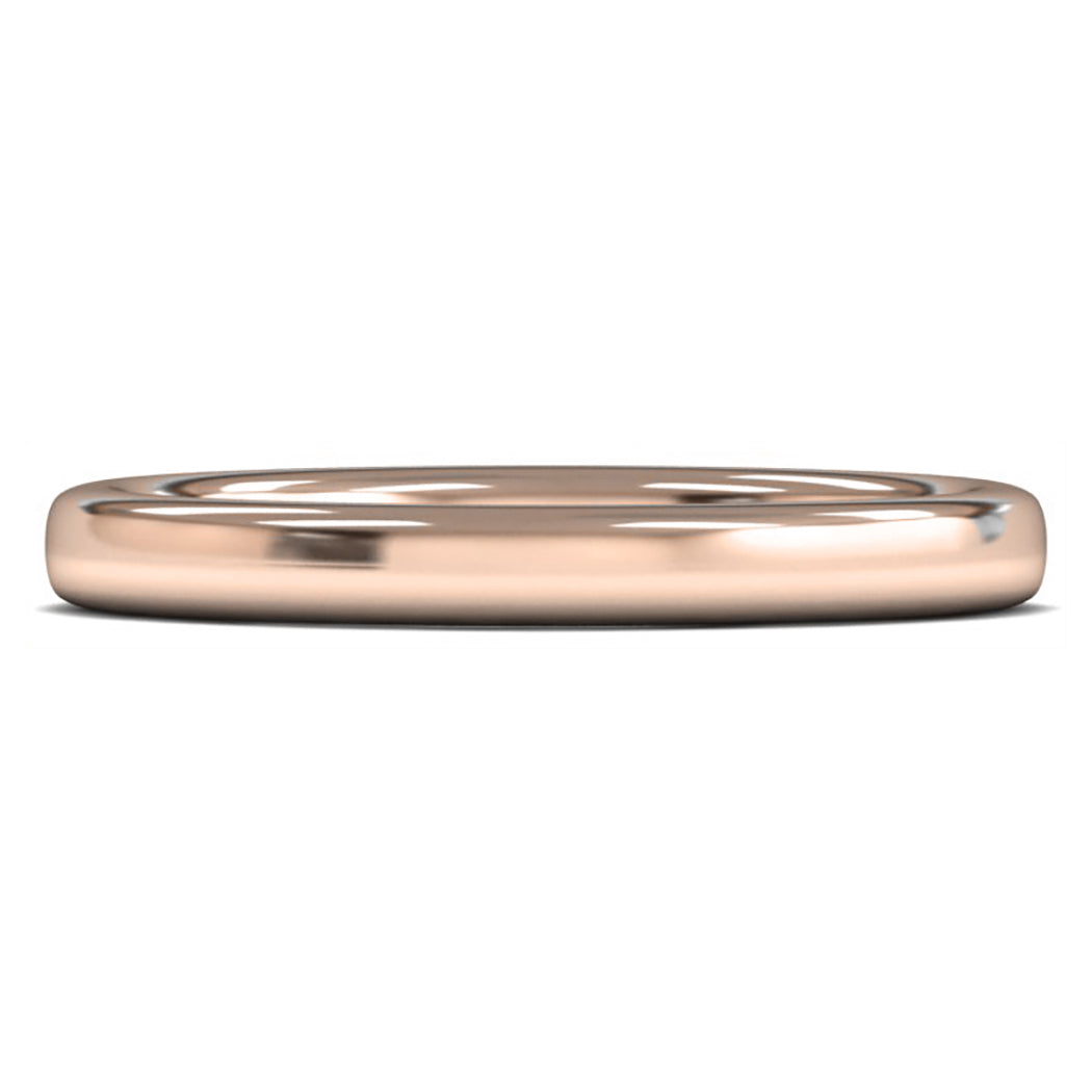9ct Rose Fairtrade Gold 2.5mm Heavy Weight Slight Court Wedding Ring