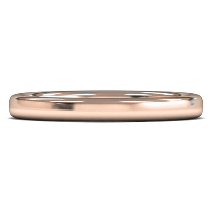 9ct Rose Fairtrade Gold 2.5mm Heavy Weight Slight Court Wedding Ring