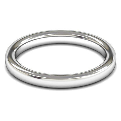 9ct White Fairtrade Gold 2.5mm Heavy Weight Slight Court Wedding Ring