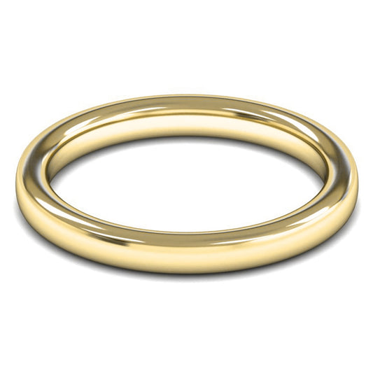 9ct Yellow Gold 2.5mm Heavy Weight Slight Court Wedding Ring