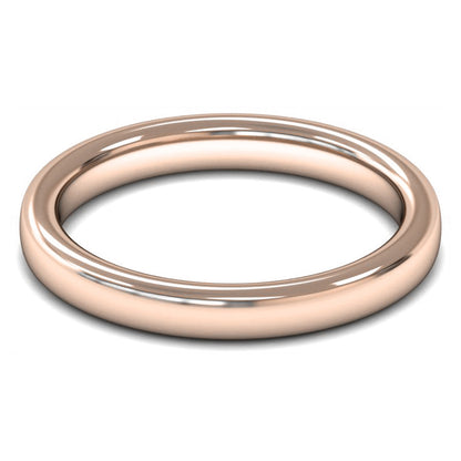 14ct Rose Gold 3mm Heavy Weight Slight Court Wedding Ring
