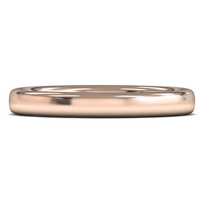 14ct Rose Gold 3mm Heavy Weight Slight Court Wedding Ring