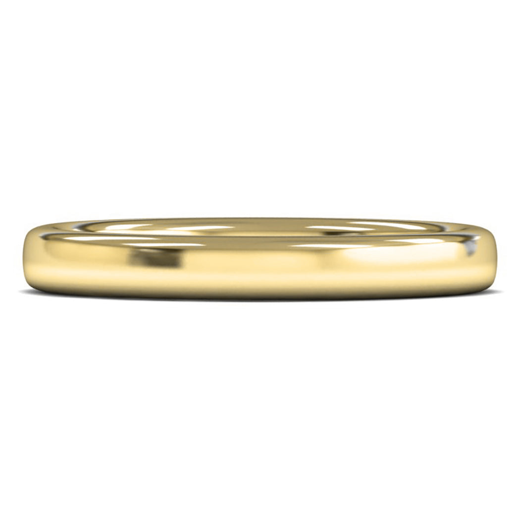 14ct Yellow Gold 3mm Heavy Weight Slight Court Wedding Ring