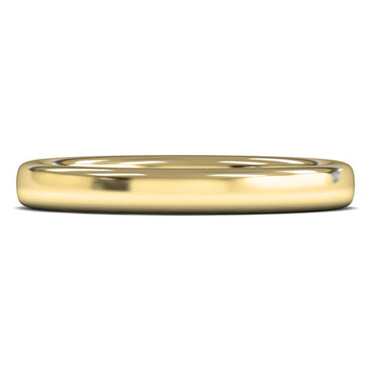 14ct Yellow Gold 3mm Heavy Weight Slight Court Wedding Ring
