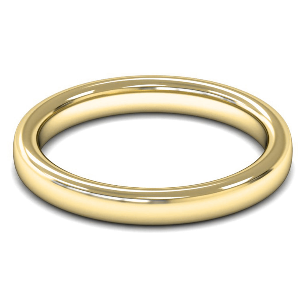 9ct Yellow Gold 3mm Heavy Weight Slight Court Wedding Ring