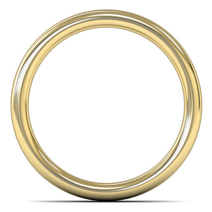14ct Yellow Fairtrade Gold 4mm Heavy Weight Slight Court Wedding Ring