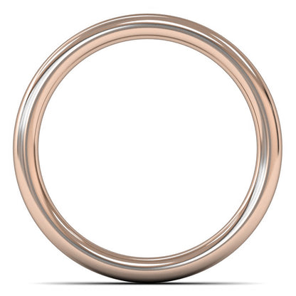 18ct Rose Fairtrade Gold 4mm Heavy Weight Slight Court Wedding Ring