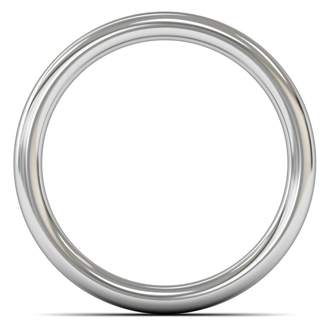 18ct White Gold 4mm Heavy Weight Slight Court Wedding Ring