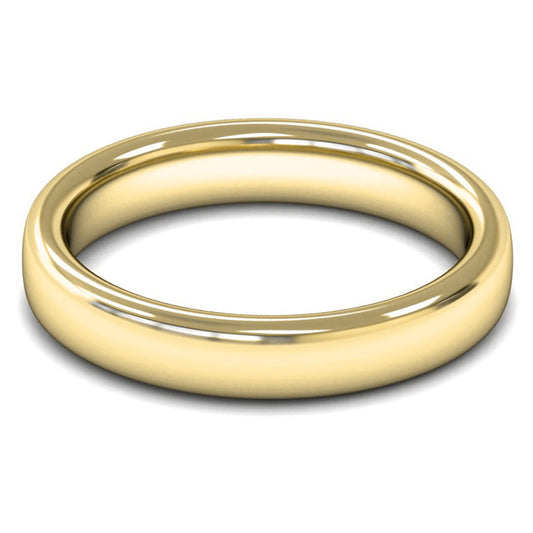 18ct Yellow Gold 4mm Heavy Weight Slight Court Wedding Ring