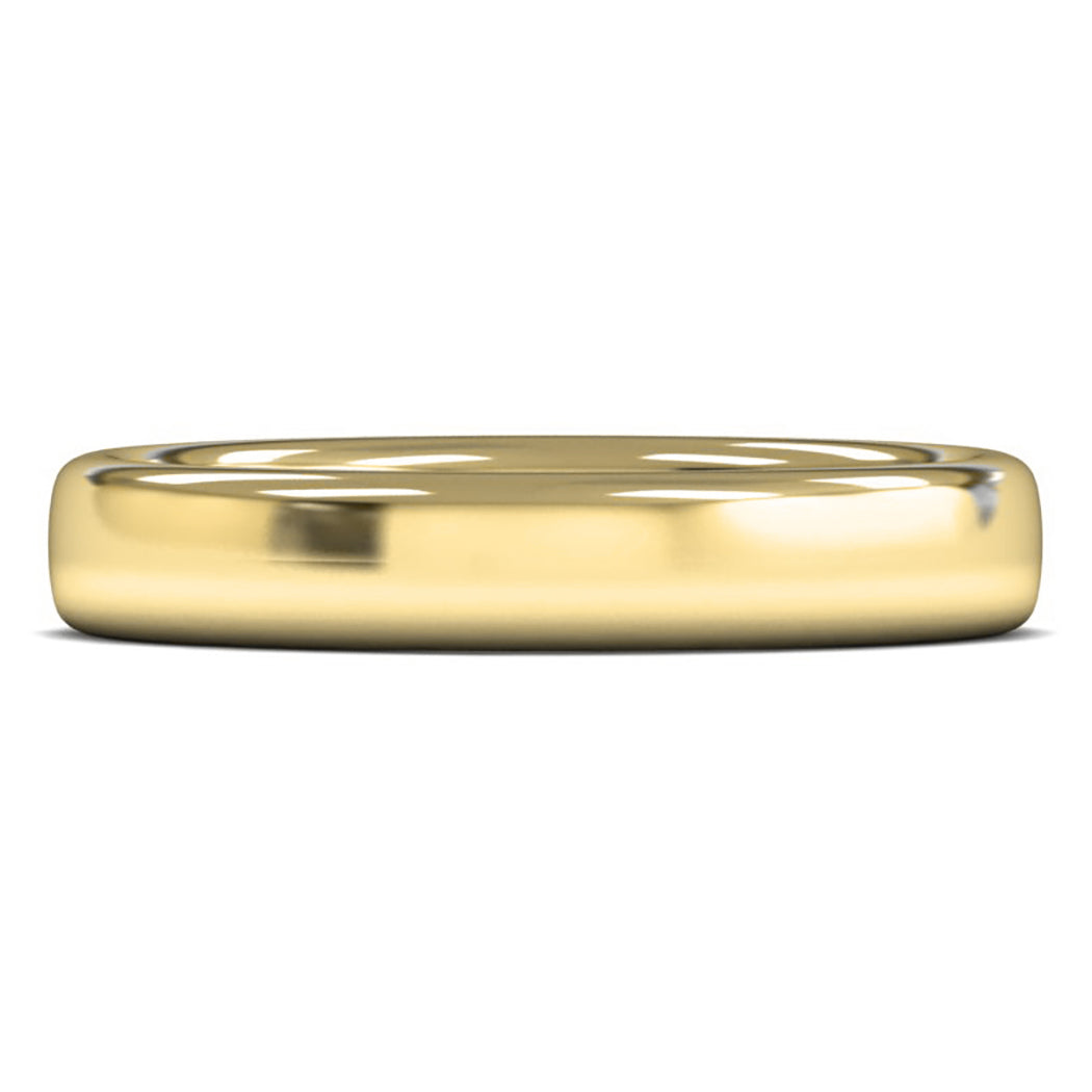 18ct Yellow Gold 4mm Heavy Weight Slight Court Wedding Ring