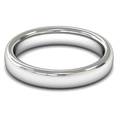9ct White Fairtrade Gold 4mm Heavy Weight Slight Court Wedding Ring