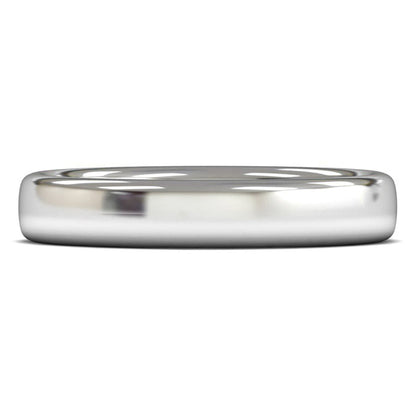 9ct White Fairtrade Gold 4mm Heavy Weight Slight Court Wedding Ring