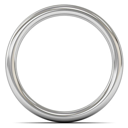 9ct White Gold 4mm Heavy Weight Slight Court Wedding Ring