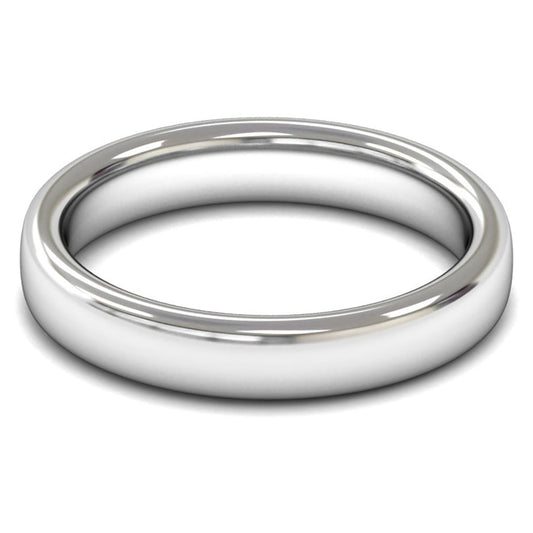 Platinum 950 4mm Heavy Weight Slight Court Wedding Ring