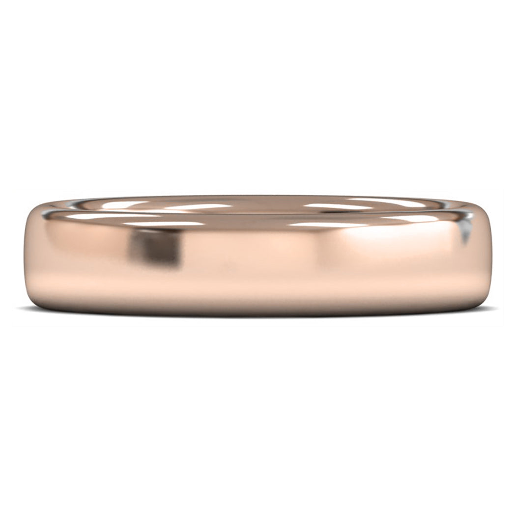 14ct Rose Gold 5mm Heavy Weight Slight Court Wedding Ring