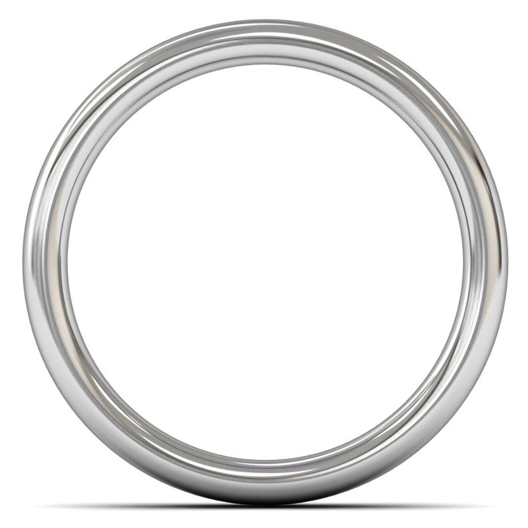 14ct White Fairtrade Gold 5mm Heavy Weight Slight Court Wedding Ring