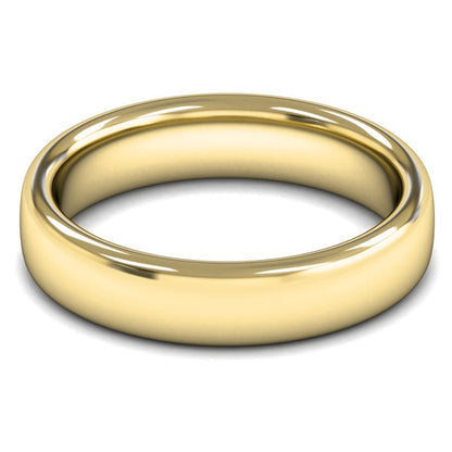 14ct Yellow Fairtrade Gold 5mm Heavy Weight Slight Court Wedding Ring