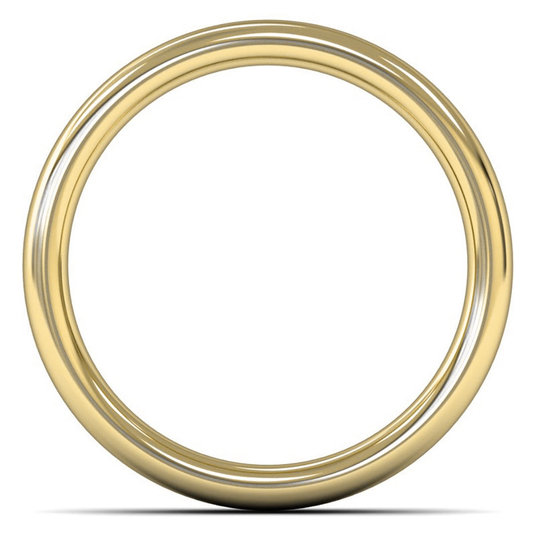 14ct Yellow Fairtrade Gold 5mm Heavy Weight Slight Court Wedding Ring