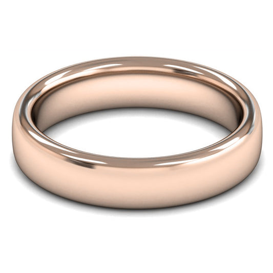 18ct Rose Gold 5mm Heavy Weight Slight Court Wedding Ring