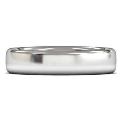 18ct White Gold 5mm Heavy Weight Slight Court Wedding Ring