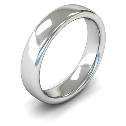 18ct White Gold 5mm Heavy Weight Slight Court Wedding Ring