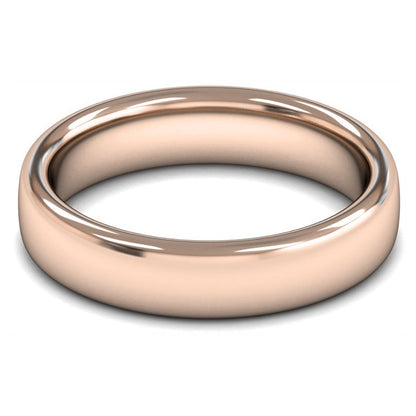 9ct Rose Fairtrade Gold 5mm Heavy Weight Slight Court Wedding Ring