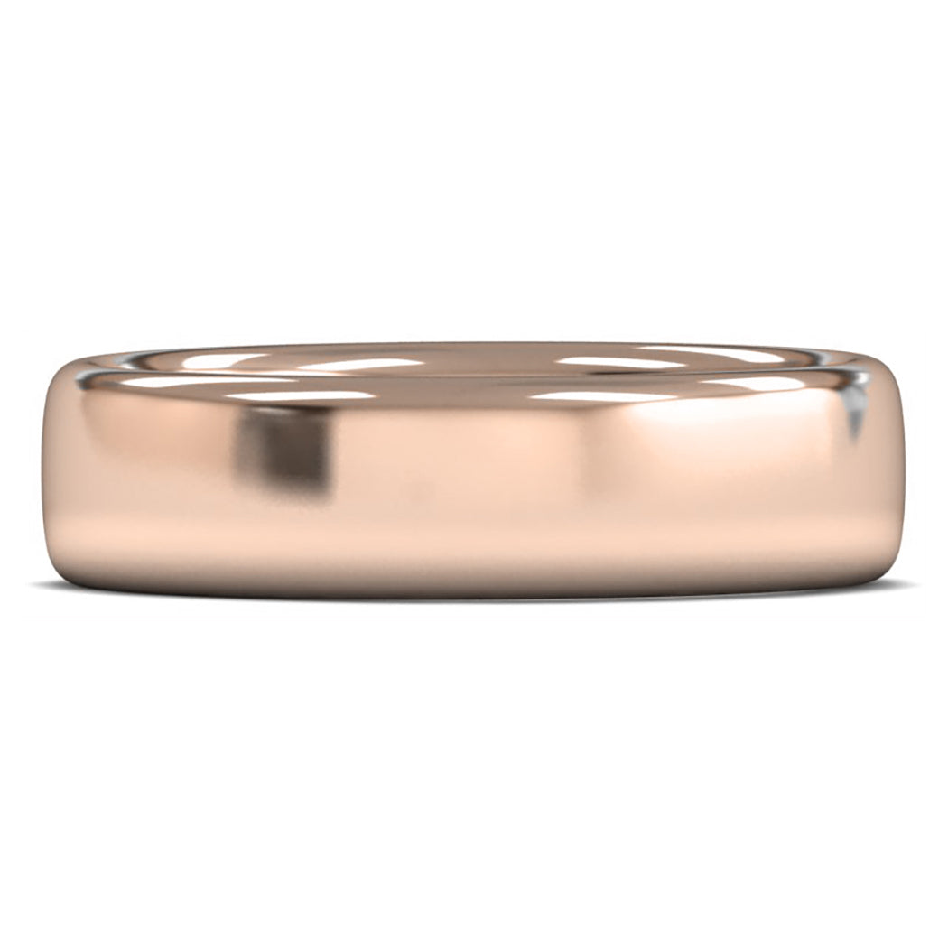14ct Rose Gold 6mm Heavy Weight Slight Court Wedding Ring