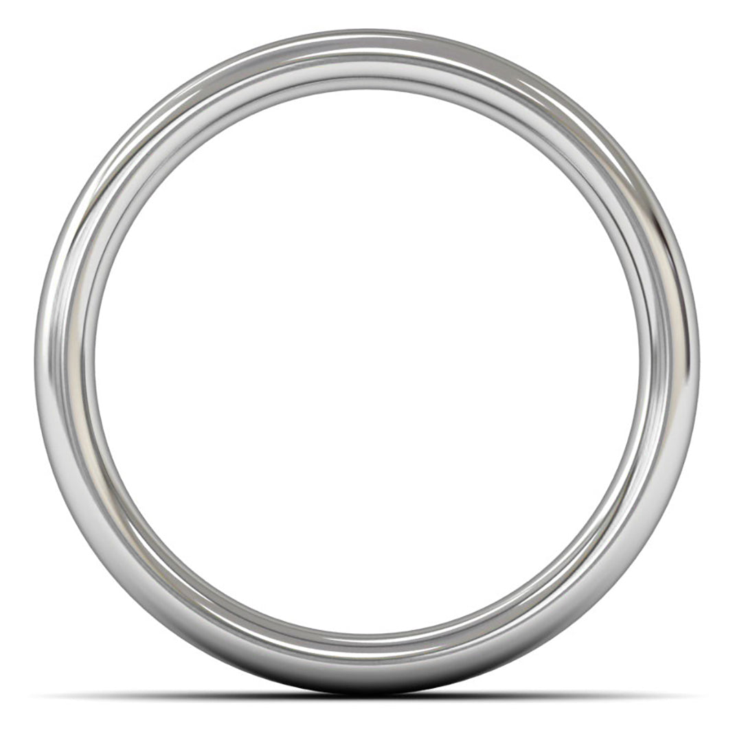 14ct White Fairtrade Gold 6mm Heavy Weight Slight Court Wedding Ring